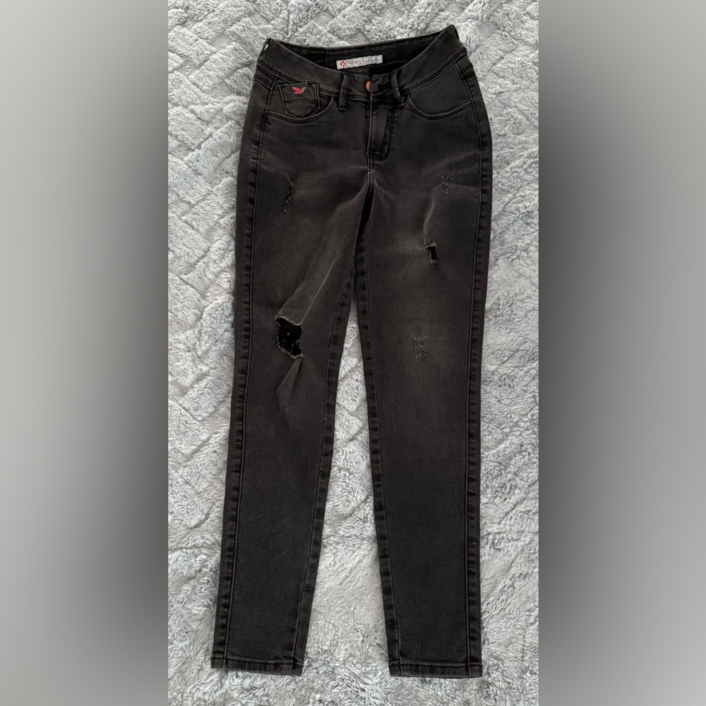 Distressed Black Women Jeans